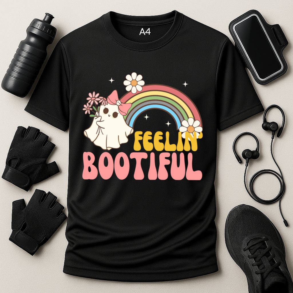 Feeling Bootiful Cute Retro Ghost Halloween Performance Shirt