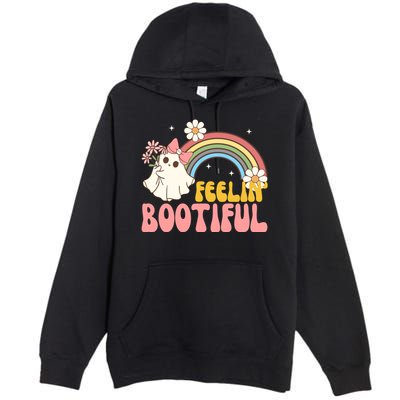 Feeling Bootiful Cute Retro Ghost Halloween Premium Pullover Hoodie