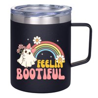 Feeling Bootiful Cute Retro Ghost Halloween 12oz Stainless Steel Coffee Mug
