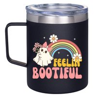 Feeling Bootiful Cute Retro Ghost Halloween 12oz Stainless Steel Coffee Mug