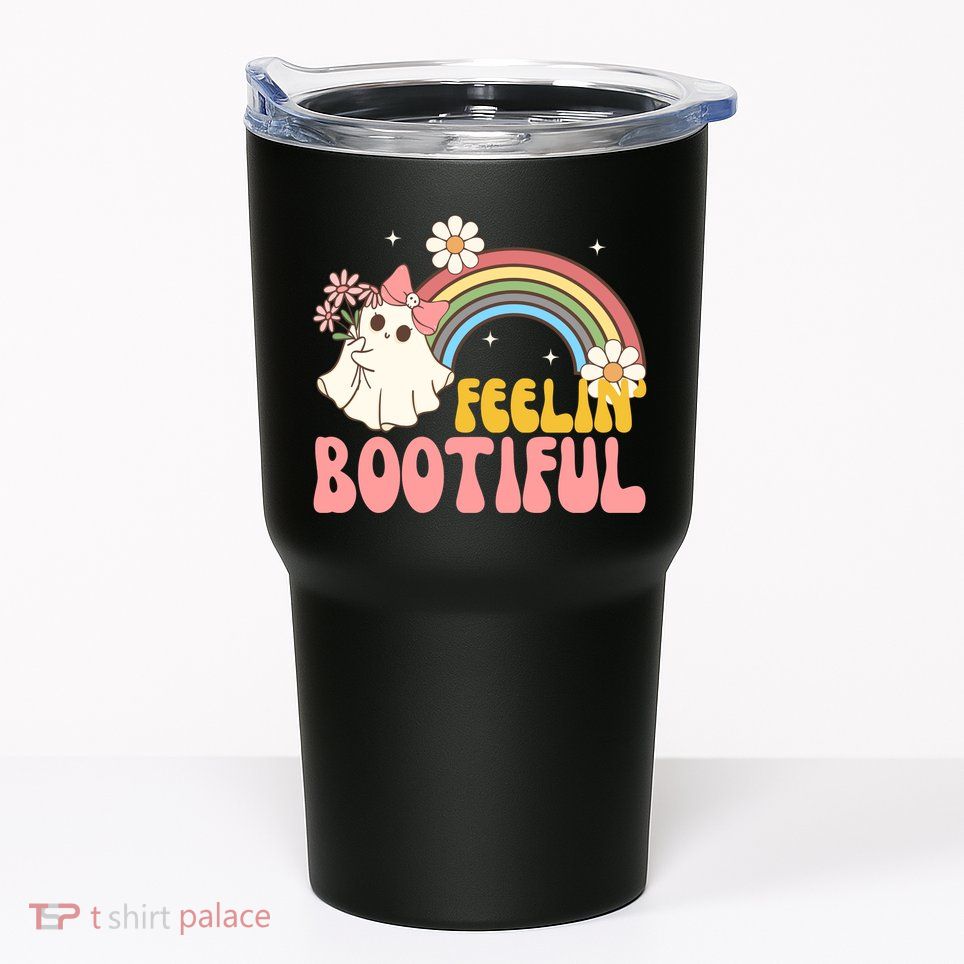 Feeling Bootiful Cute Retro Ghost Halloween Tumbler