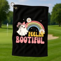Feeling Bootiful Cute Retro Ghost Halloween Golf Towel