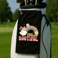 Feeling Bootiful Cute Retro Ghost Halloween Golf Towel