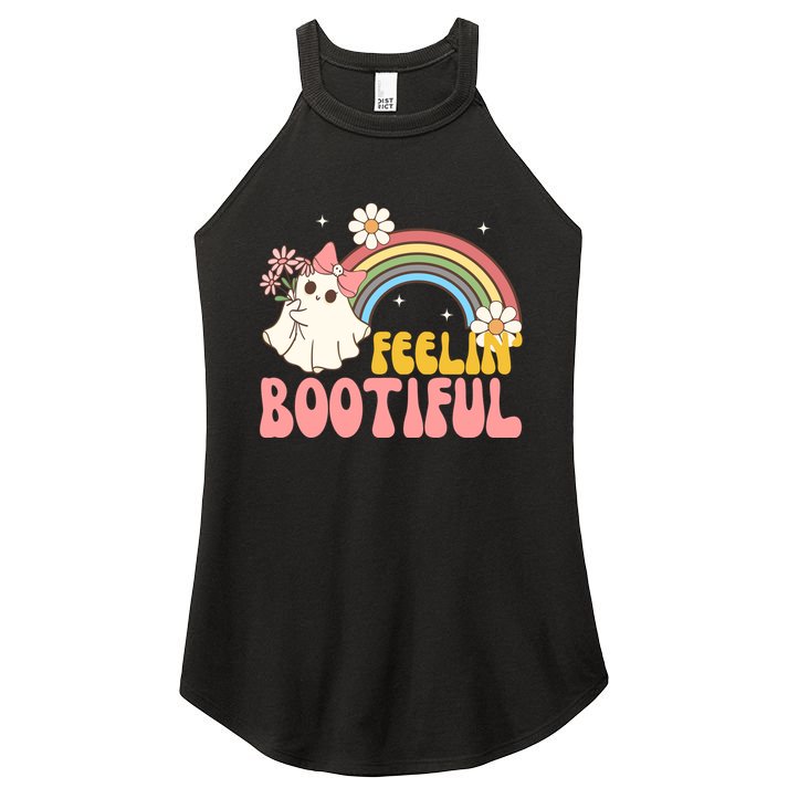 Feeling Bootiful Cute Retro Ghost Halloween Women's Perfect Tri Rocker Tank
