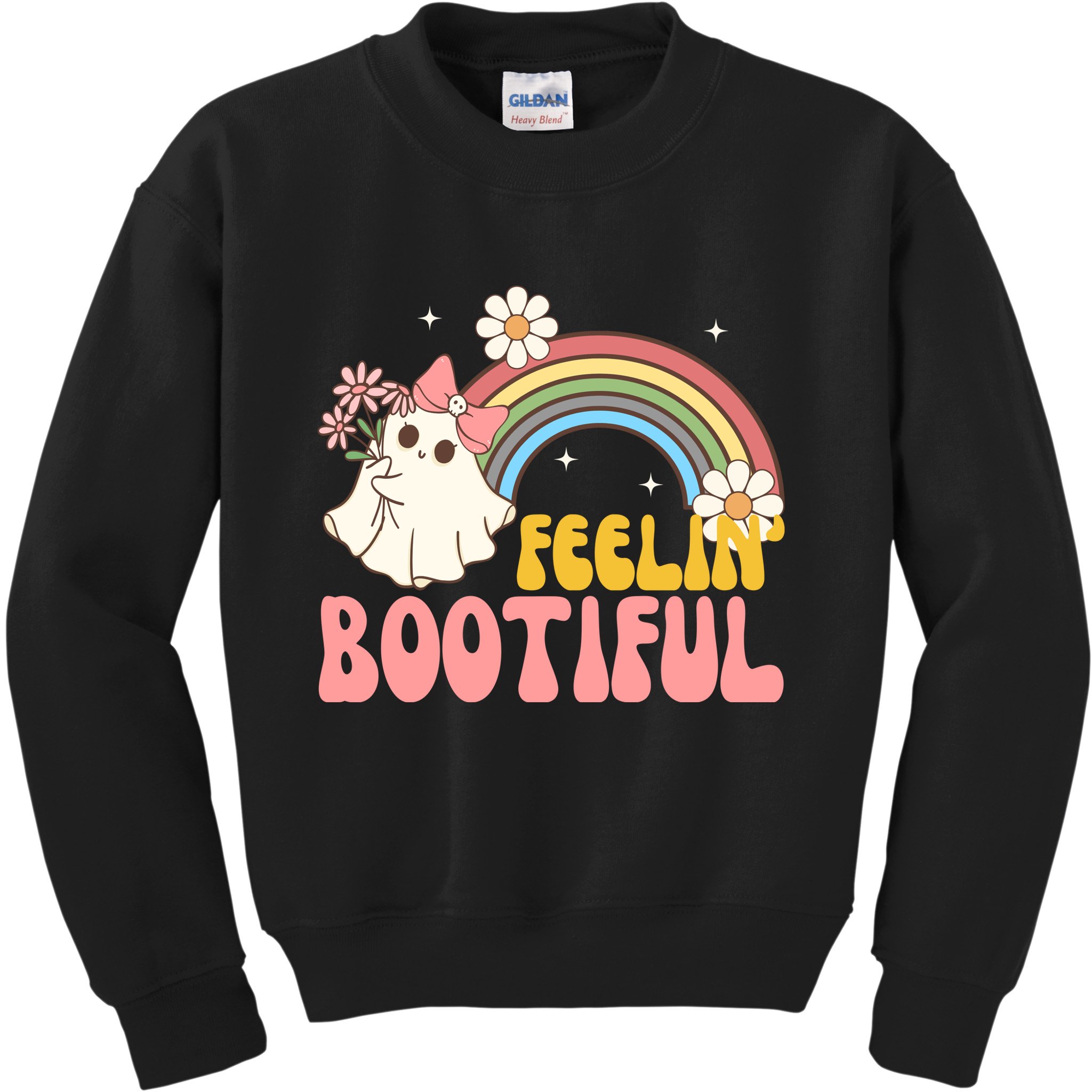 Feeling Bootiful Cute Retro Ghost Halloween Kids Sweatshirt
