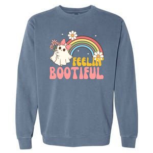 Feeling Bootiful Cute Retro Ghost Halloween Garment-Dyed Sweatshirt