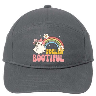 Feeling Bootiful Cute Retro Ghost Halloween 7-Panel Snapback Hat