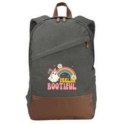 Feeling Bootiful Cute Retro Ghost Halloween Cotton Canvas Backpack