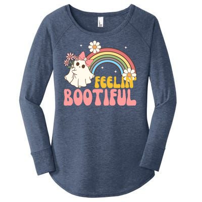 Feeling Bootiful Cute Retro Ghost Halloween Women's Perfect Tri Tunic Long Sleeve Shirt