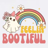Feeling Bootiful Cute Retro Ghost Halloween Garment-Dyed Sweatshirt