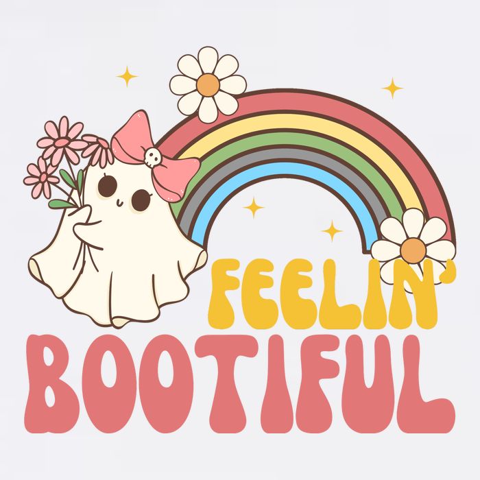 Feeling Bootiful Cute Retro Ghost Halloween Garment-Dyed Sweatshirt