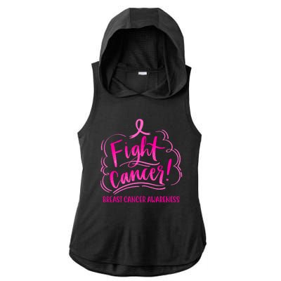 Fight Breast Cancer Awareness Ladies PosiCharge Tri-Blend Wicking Draft Hoodie Tank