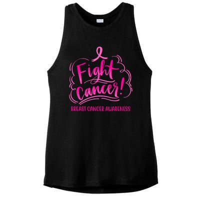 Fight Breast Cancer Awareness Ladies PosiCharge Tri-Blend Wicking Tank