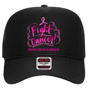 Fight Breast Cancer Awareness High Crown Mesh Back Trucker Hat