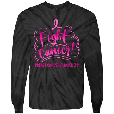 Fight Breast Cancer Awareness Tie-Dye Long Sleeve Shirt