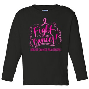 Fight Breast Cancer Awareness Toddler Long Sleeve Shirt