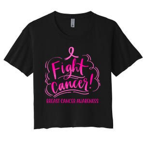 Fight Breast Cancer Awareness Women's Crop Top Tee