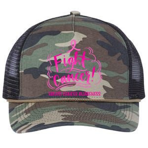 Fight Breast Cancer Awareness Retro Rope Trucker Hat Cap