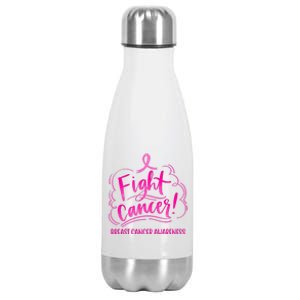 Fight Breast Cancer Awareness Stainless Steel Insulated Water Bottle