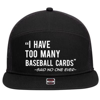 Funny Baseball Cards Collector Gift TShirt TShirt 7 Panel Mesh Trucker Snapback Hat