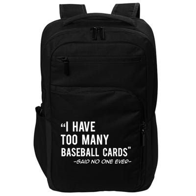 Funny Baseball Cards Collector Gift TShirt TShirt Impact Tech Backpack