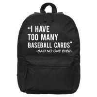 Funny Baseball Cards Collector Gift TShirt TShirt 16 in Basic Backpack