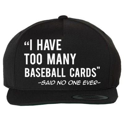 Funny Baseball Cards Collector Gift TShirt TShirt Wool Snapback Cap
