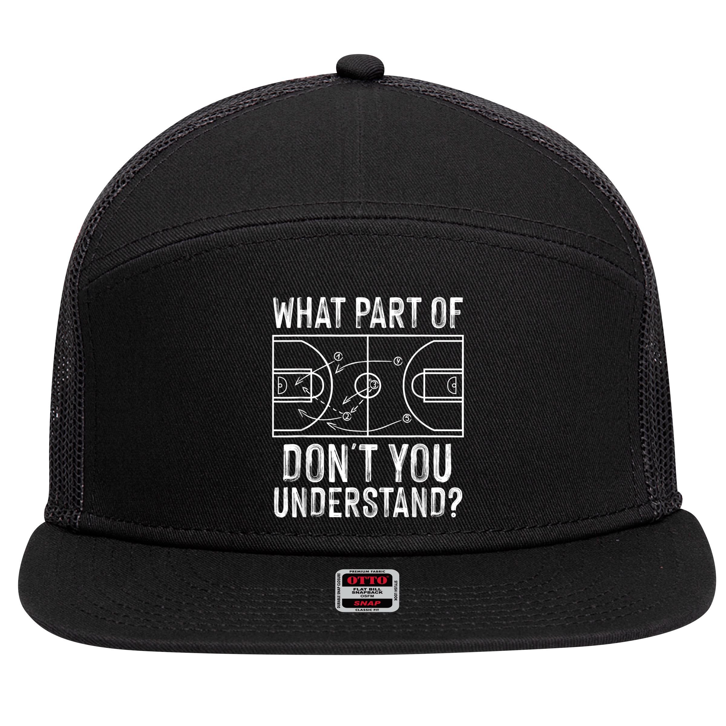 Funny Basketball Coach Design Men Women Ball Game Trainers 7 Panel Mesh Trucker Snapback Hat