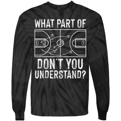 Funny Basketball Coach Design Men Women Ball Game Trainers Tie-Dye Long Sleeve Shirt