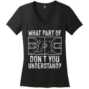 Funny Basketball Coach Design Men Women Ball Game Trainers Women's V-Neck T-Shirt