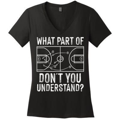 Funny Basketball Coach Design Men Women Ball Game Trainers Women's V-Neck T-Shirt