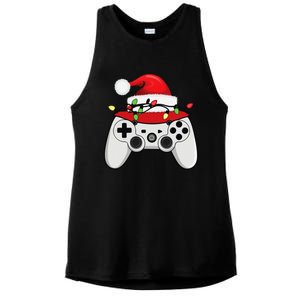 Funny Bruh Christmas Holly Red Plaid Xmas Pajamas Ladies PosiCharge Tri-Blend Wicking Tank