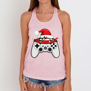 Funny Bruh Christmas Holly Red Plaid Xmas Pajamas Women's Knotted Racerback Tank