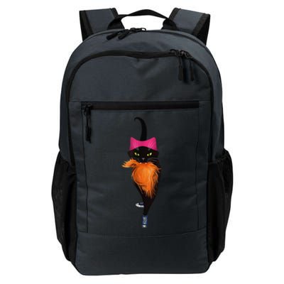 Funny Black Cat Lady With Chucks Trump Hair Vote Kamala 2024 Gift Daily Commute Backpack