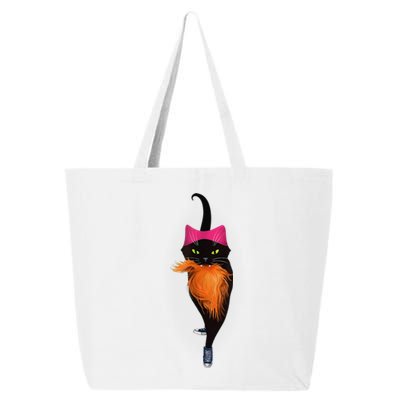 Funny Black Cat Lady With Chucks Trump Hair Vote Kamala 2024 Gift 25L Jumbo Tote