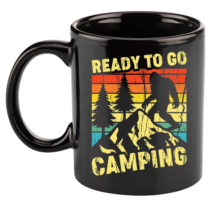 Funny Bigfoot Camping Ready To Go Camping 11oz C Handle Ceramic Mug