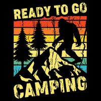 Funny Bigfoot Camping Ready To Go Camping Drawstring Bag