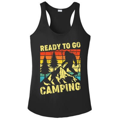Funny Bigfoot Camping Ready To Go Camping Ladies PosiCharge Competitor Racerback Tank