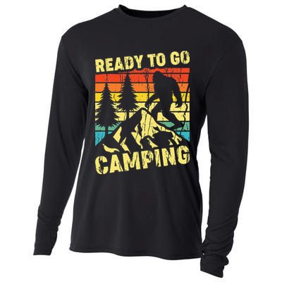 Funny Bigfoot Camping Ready To Go Camping Cooling Performance Long Sleeve Crew