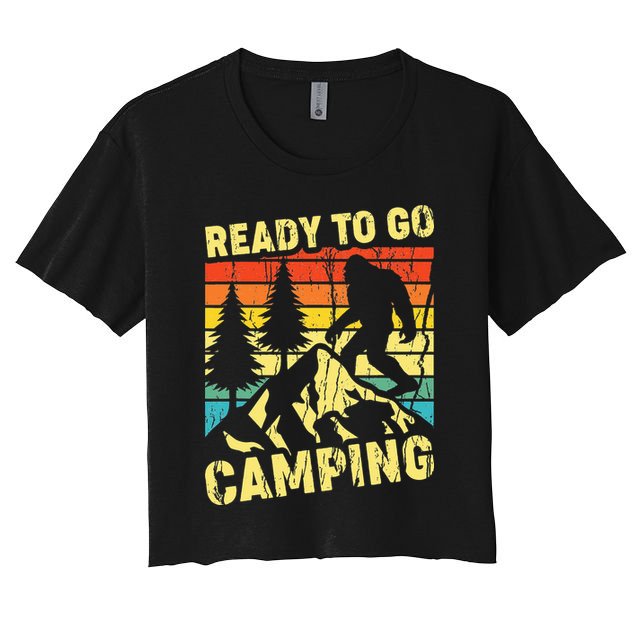 Funny Bigfoot Camping Ready To Go Camping Crop Top