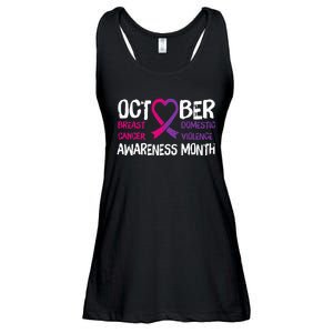 Family Breast Cancer And Domestic Violence Awareness Month Ladies Essential Flowy Tank