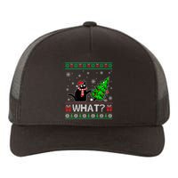 Funny Black Cat Gift Pushing Christmas Tree Over Cat What Yupoong Adult 5-Panel Trucker Hat