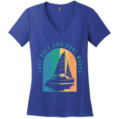 Funny Boating Clothing For A Lover Of Boating Gift Women's V-Neck T-Shirt