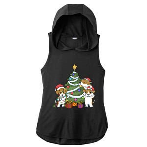 Funny Beagle Christmas Funny Gift Ladies PosiCharge Tri-Blend Wicking Draft Hoodie Tank