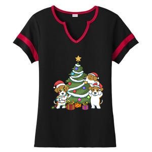 Funny Beagle Christmas Funny Gift Ladies Halftime Notch Neck Tee