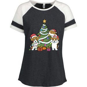 Funny Beagle Christmas Funny Gift Enza Ladies Jersey Colorblock Tee