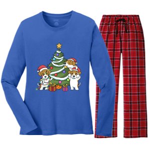 Funny Beagle Christmas Funny Gift Women's Long Sleeve Flannel Pajama Set 