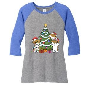 Funny Beagle Christmas Funny Gift Women's Tri-Blend 3/4-Sleeve Raglan Shirt