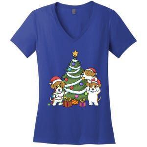 Funny Beagle Christmas Funny Gift Women's V-Neck T-Shirt