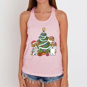 Funny Beagle Christmas Funny Gift Women's Knotted Racerback Tank